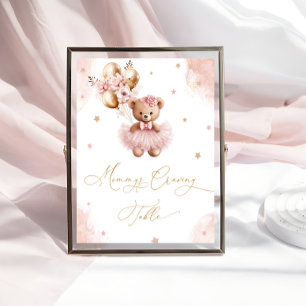 Affiche Ballons Ourson Rose Table des Envies de Maman
