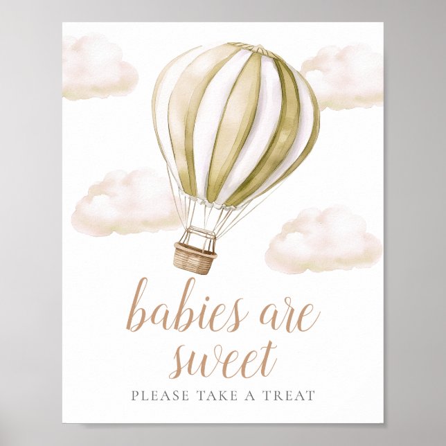 Affiche Balloon Baby Shower Sweet Favors Sign (Devant)