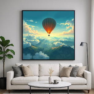 Affiche Balloon illuminé - Style d'illustration Dreamlike