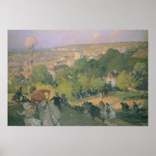 Affiche Balloon Landing at Pre St-Gervais, c.1885