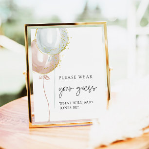 Affiche Balloon rose et bleu Révélation de genre Portez vo