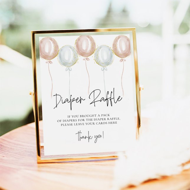 Affiche Balloon rose et bleu Sexe Révéler Déchets Raffle (Créateur téléchargé)