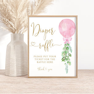 Affiche Balloon rose Fille Déchets Raffle