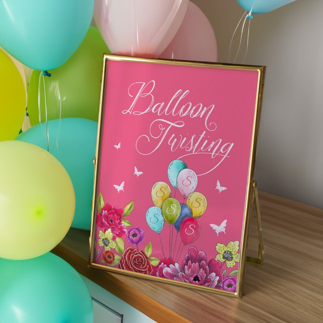 Affiche Balloon Twisting Alice In Wonderland Florals (Balloon Twisting Alice In Wonderland Florals Poster)