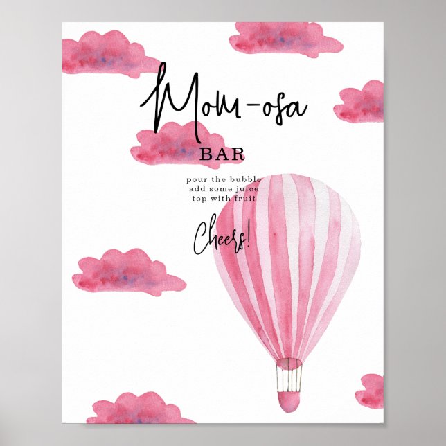 Affiche Balloons Aerostat Rose - bar mimosas (Devant)