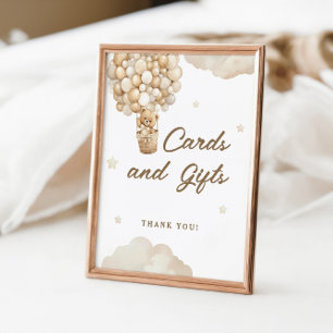 Affiche Balloons Beige Cartes Ours Teddy Cadeaux