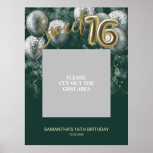 Affiche Balloons Photo Prop Vert pour Anniversaire Sweet 1