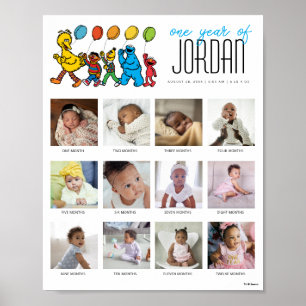 Affiche Balloons Sesame Street Pals Une année de 12 mois