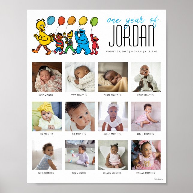 Affiche Balloons Sesame Street Pals Une année de 12 mois (Devant)