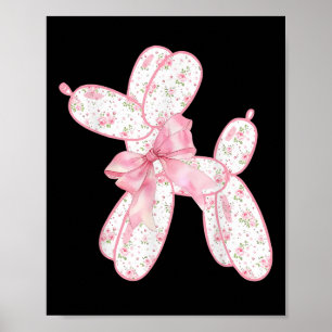 Affiche Ballotte Chien Floral Rose Coquette Bow Femmes Enf