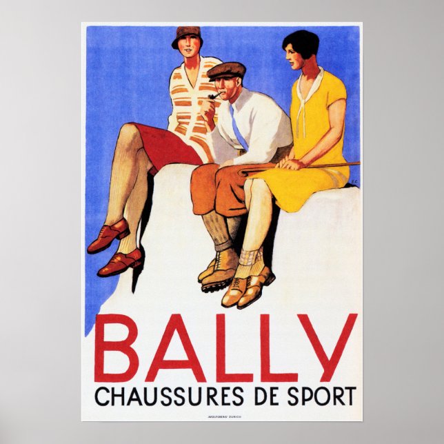 Affiche BALLY Chaussures De Sport Vieux Français CHAUSSURE (Devant)