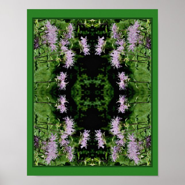 Affiche Balme d'abeille violet sauvage Abstrait (Devant)