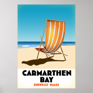 Affiche balnéaire de Carmarthen Bay Kidwelly Wales