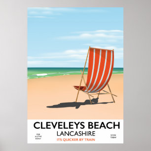 Affiche balnéaire de Cleveleys Beach Lancashire