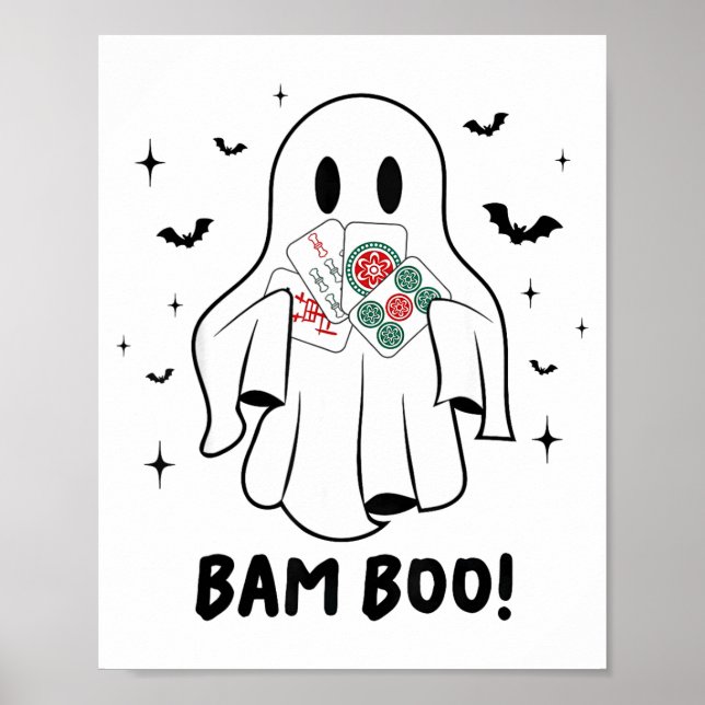Affiche Bam Boo Halloween Ghost Mahjong Funny Costume Game (Devant)