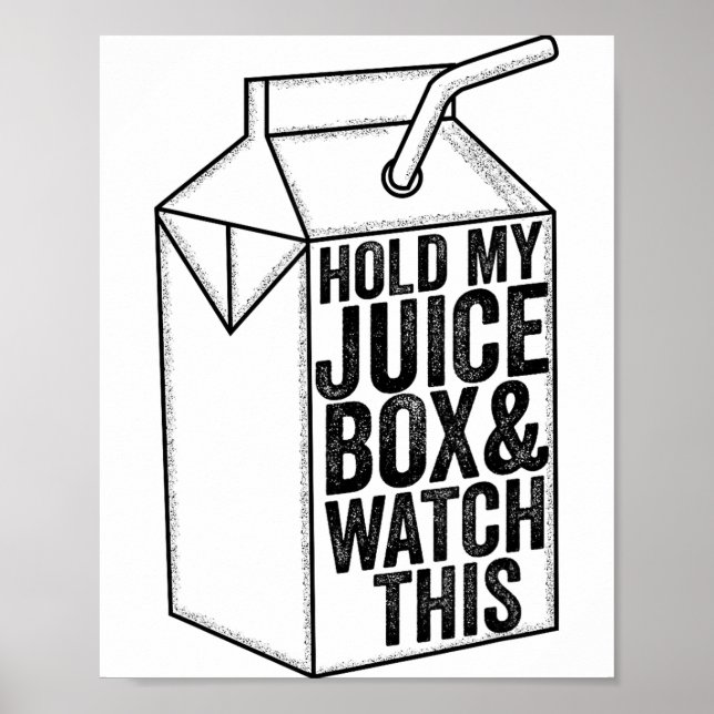 Affiche Bambin drôle tiens ma boite de jus et regarde ce g (Devant)