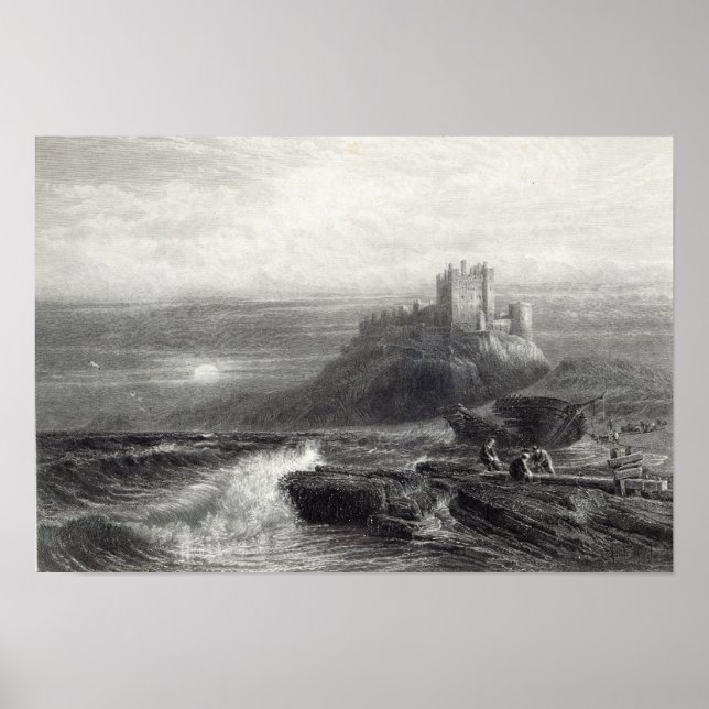 Affiche Bamborough Castle, engraved by S. Bradshaw (Devant)