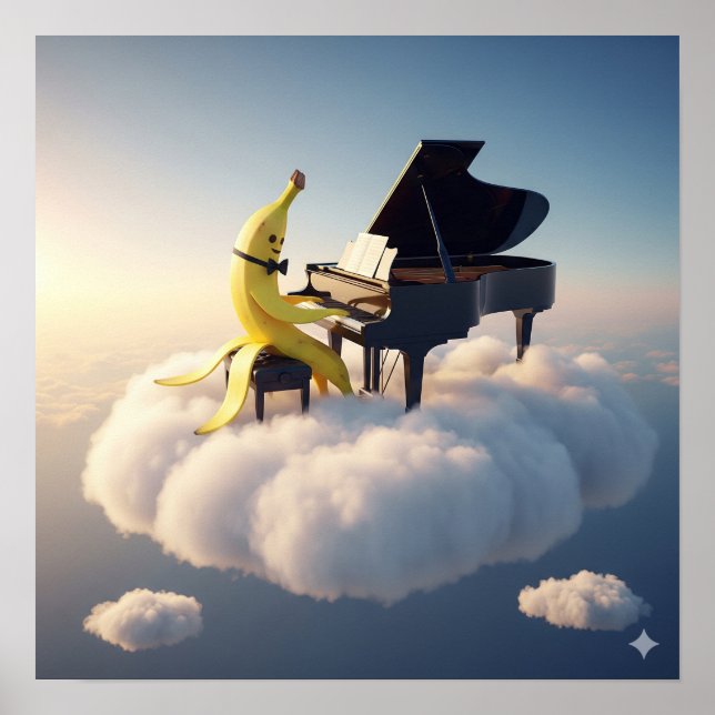 Affiche Banana Peel jouer Piano (Devant)