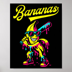 Affiche Banana Retro Throwback Populaire Fruit Baseball