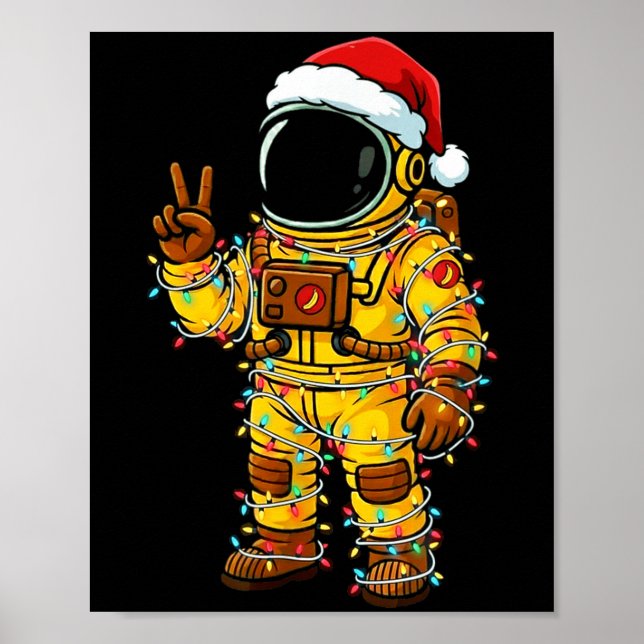 Affiche Bananaut Space Explorer - Christmas Astronaut Ligh (Devant)