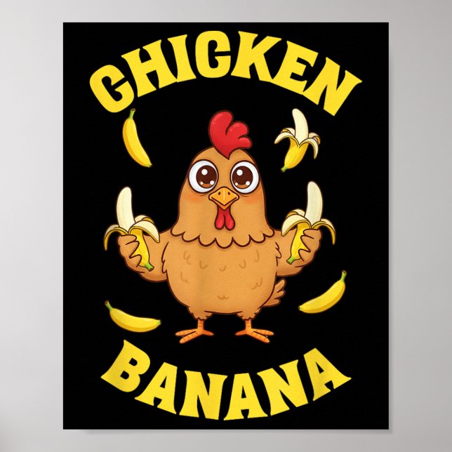 Affiche Banane de poulet amusant (Devant)