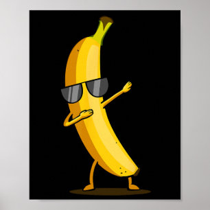 Affiche Banane jaune Dabbing - Dab Funky Dancing Fruit