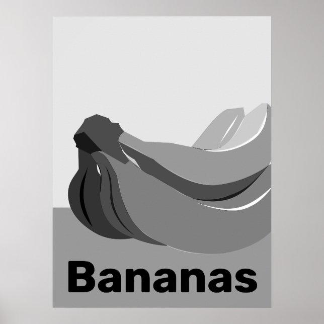 Affiche Banane noire et blanche classique (Devant)