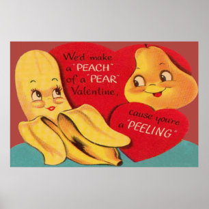 Affiche Banane Poire Drôle Étrange Pelure Attrayante Saint