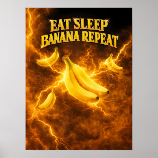 Affiche Banane Style Énergie Néo