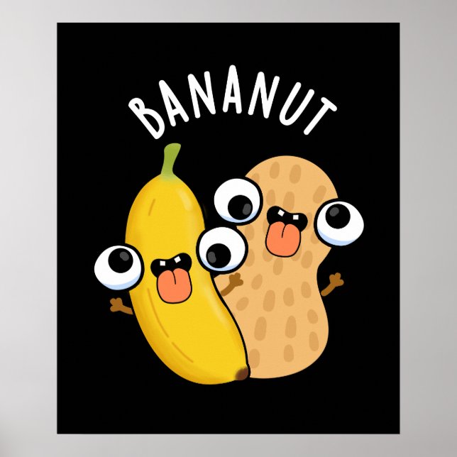 Affiche Bananut Funny Fruit Banana Pun Dark BG (Devant)