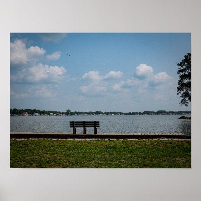 Affiche Banc au bord du lac (Devant)