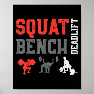 Affiche Banc De Gym Squat Deadlift Powerlift Exercice Fitn