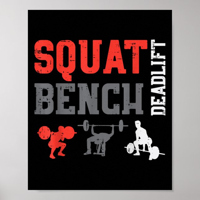 Affiche Banc De Gym Squat Deadlift Powerlift Exercice Fitn (Devant)