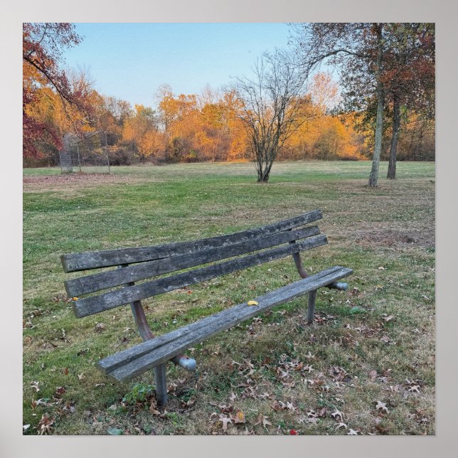 Affiche Banc de parc à l'affiche d'automne (Devant)