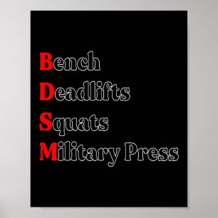 Affiche Banc Deadlift Squat Presse Militaire Bâtiment du c
