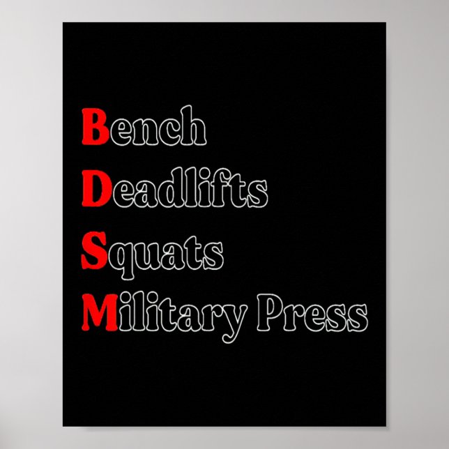 Affiche Banc Deadlift Squat Presse Militaire Bâtiment du c (Devant)