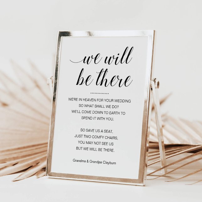 Affiche Banc Mémorial Avec Noms De Mariage Nous Serons Là (Créateur téléchargé)
