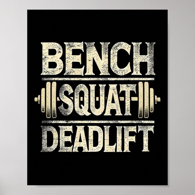 Affiche Banc Squat Deadlift Barbell Bodybuilding (Devant)