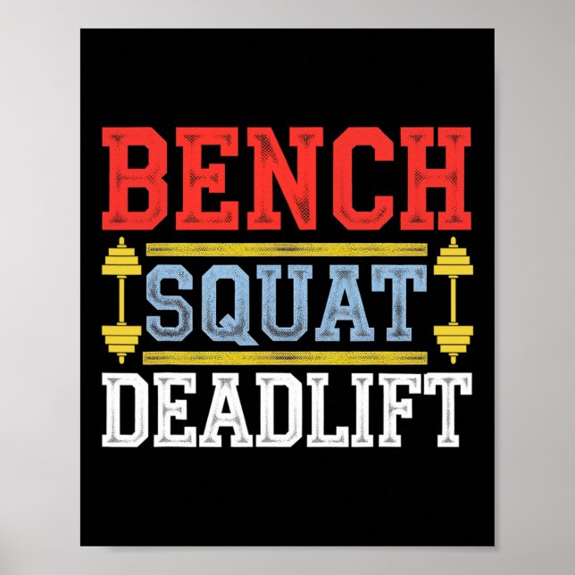 Affiche Banc Squat Deadlift Barbell Bodybuilding 1 (Devant)