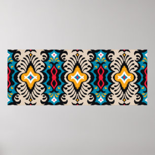 Affiche Bandana Print. seamless pattern with paisley ornam