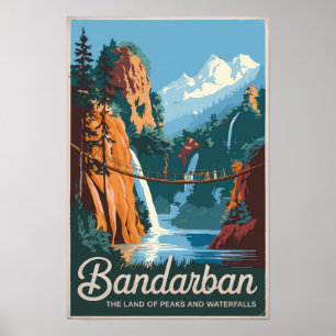 Affiche Bandarban Bangladesh Voyage Art Vintage