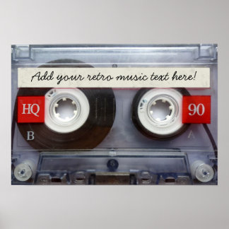 Affiche Bande de cassette rétro amusante