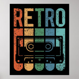 Affiche Bande de cassette rétro (Effet Grunge)