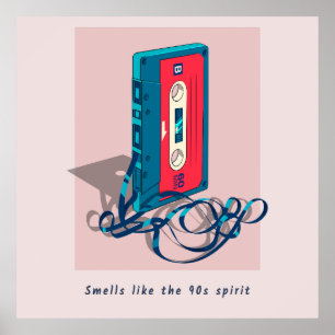 Affiche Bande de cassette vintage des années 90