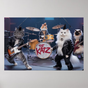 Affiche Bande de Cat Punk Rock