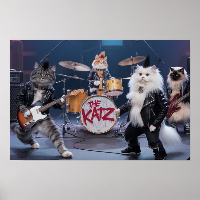 Affiche Bande de Cat Punk Rock (Devant)