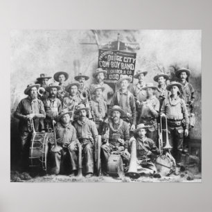 Affiche Bande de cowboy de ville de Dodge avec des