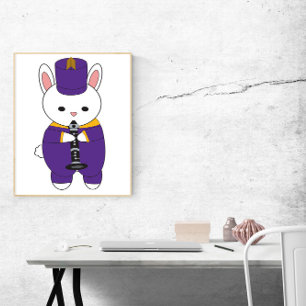 Affiche Bande de Marquage de lapin Clarinet violet jaune