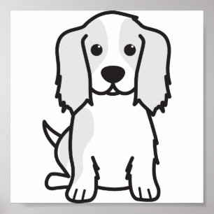 Affiche Bande dessinée cavalière de chien d'épagneul du
