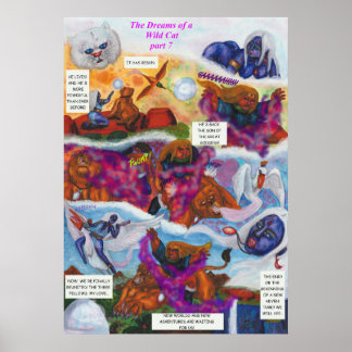 Affiche Bande dessinée de fantasy à l'aquarelle